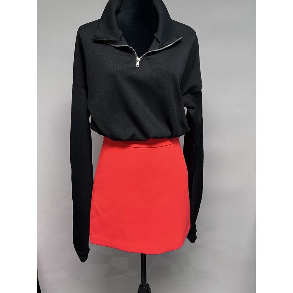 A.L.C. Women Sz 2 Mini Skirt Neon Orange Retro Preppy Festival Club Wear